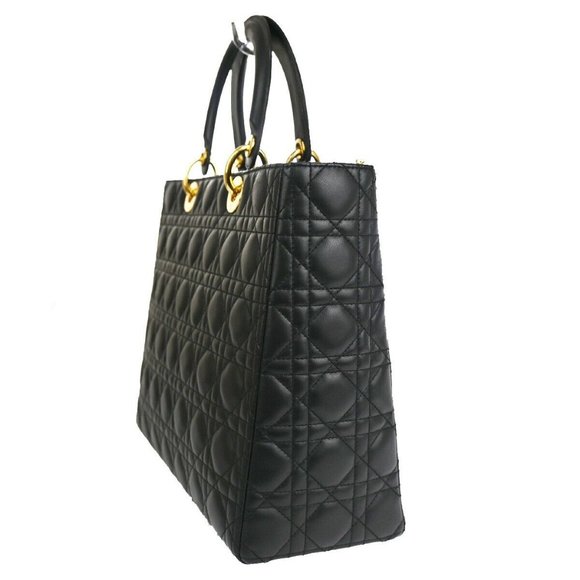 Authenticity Guarantee CHRISTIAN DIOR Lady Cannage Hand Tote Bag - Picture 6 of 16